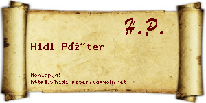 Hidi Péter névjegykártya