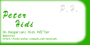 peter hidi business card